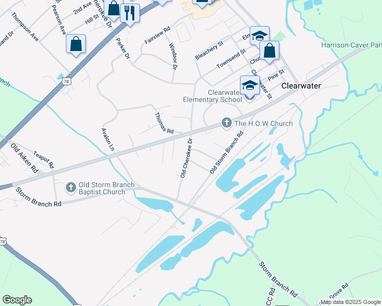 map of restaurants, bars, coffee shops, grocery stores, and more near 5191 Old Cherokee Drive in Clearwater