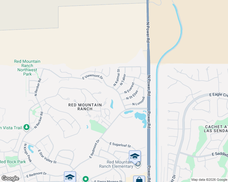 map of restaurants, bars, coffee shops, grocery stores, and more near 6519 East Viewmont Drive in Mesa
