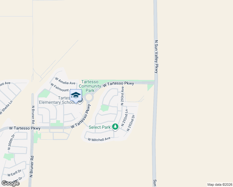 map of restaurants, bars, coffee shops, grocery stores, and more near 29352 West Fairmount Avenue in Buckeye