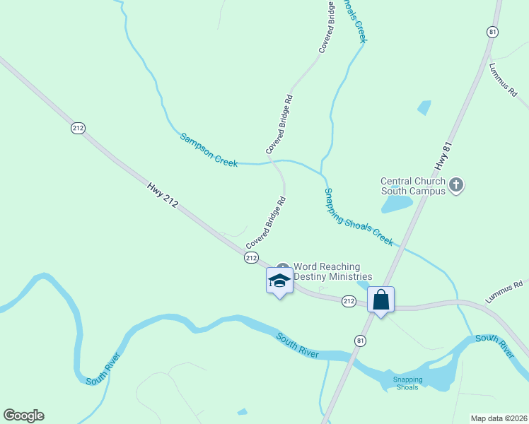 map of restaurants, bars, coffee shops, grocery stores, and more near 4408 Georgia 212 in Covington