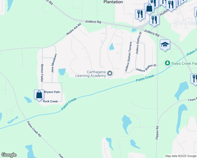 map of restaurants, bars, coffee shops, grocery stores, and more near 179 Summer Leigh Drive in Stockbridge