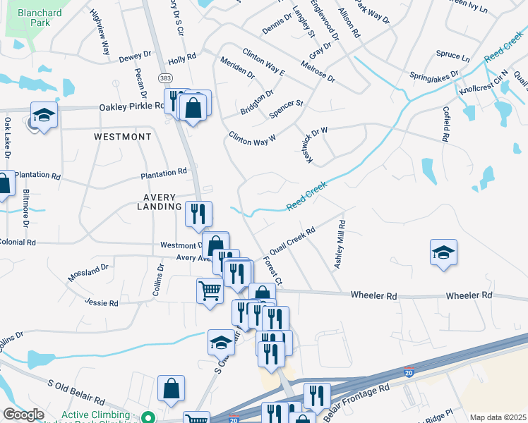 map of restaurants, bars, coffee shops, grocery stores, and more near 4375 Feather Court in Martinez
