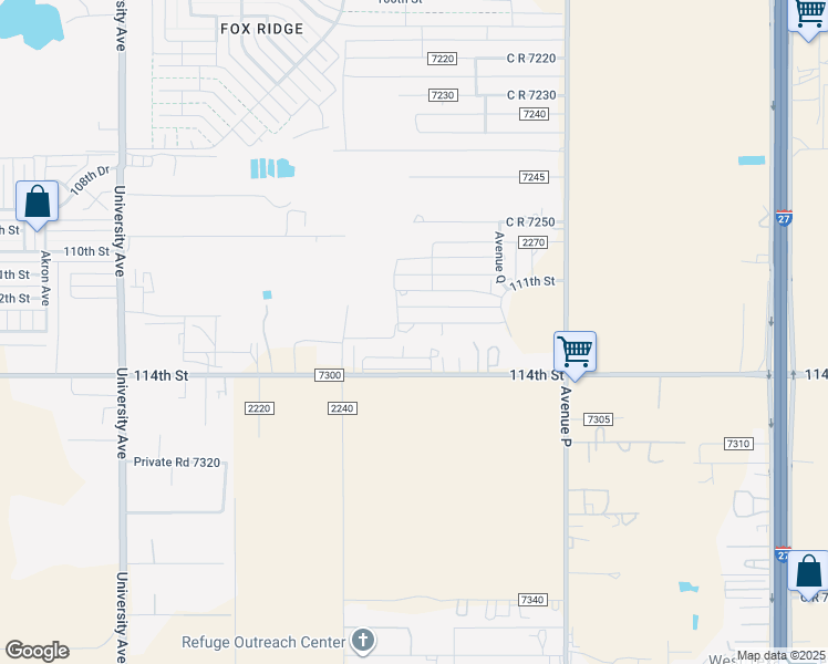 map of restaurants, bars, coffee shops, grocery stores, and more near 1669 112th Street in Lubbock
