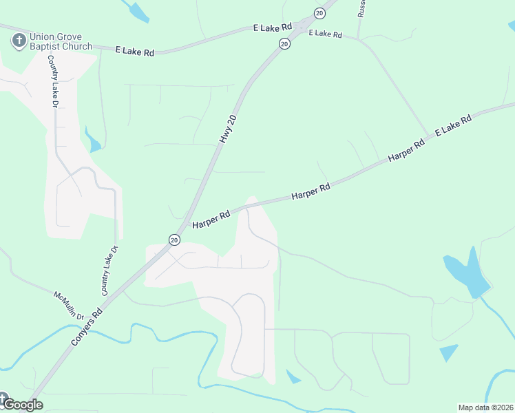 map of restaurants, bars, coffee shops, grocery stores, and more near 170 Harper Road in McDonough