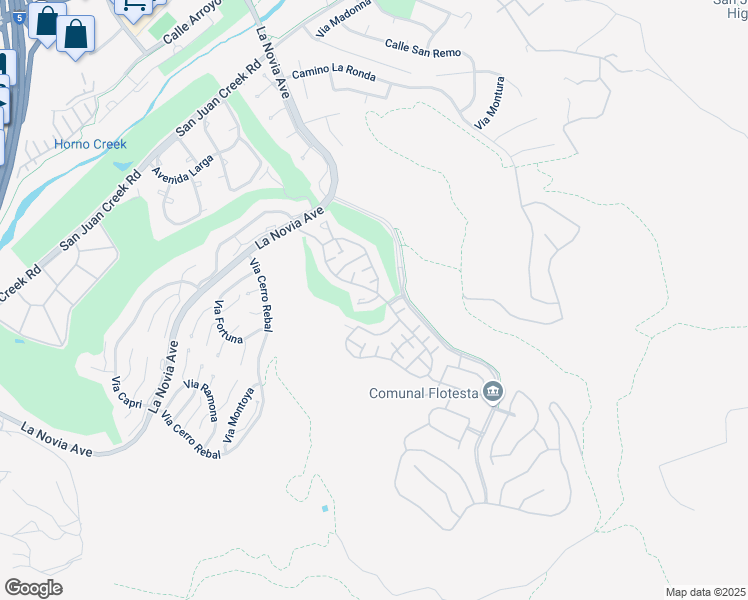 map of restaurants, bars, coffee shops, grocery stores, and more near 27988 Via De Costa in San Juan Capistrano