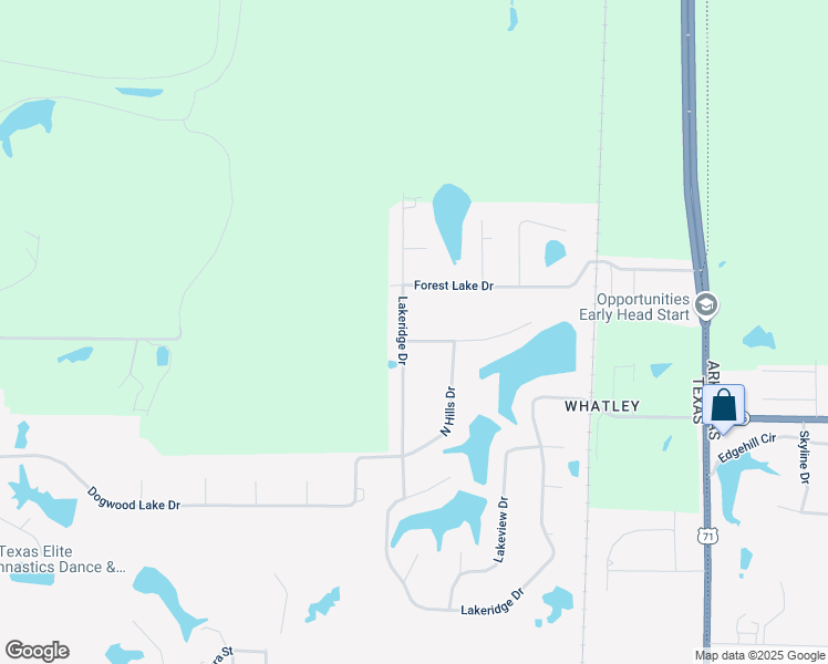 map of restaurants, bars, coffee shops, grocery stores, and more near 6702 Ridgecrest Place in Texarkana