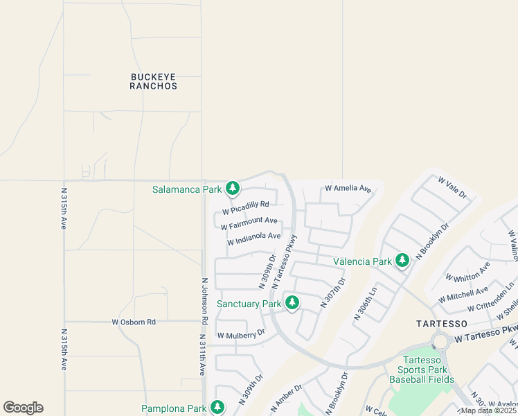 map of restaurants, bars, coffee shops, grocery stores, and more near 30948 West Fairmount Avenue in Buckeye