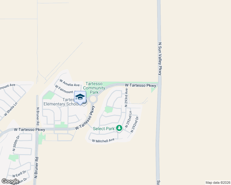 map of restaurants, bars, coffee shops, grocery stores, and more near 29352 West Fairmount Avenue in Buckeye