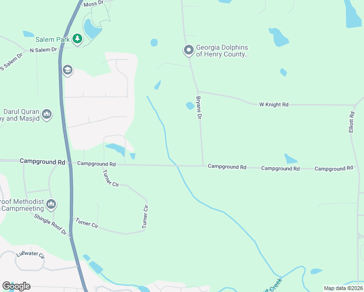 map of restaurants, bars, coffee shops, grocery stores, and more near 1255 Campground Road in McDonough