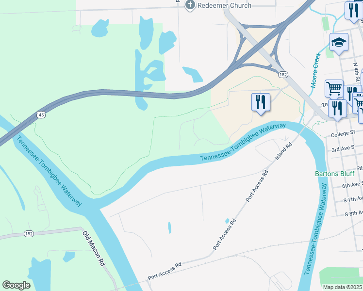 map of restaurants, bars, coffee shops, grocery stores, and more near 760 Moores Creek Road in Columbus