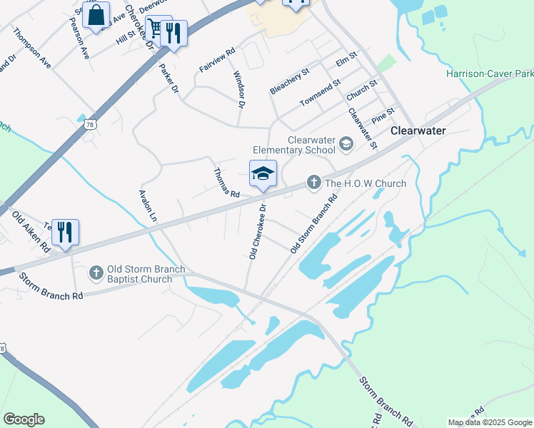 map of restaurants, bars, coffee shops, grocery stores, and more near 5191 Old Cherokee Drive in Clearwater