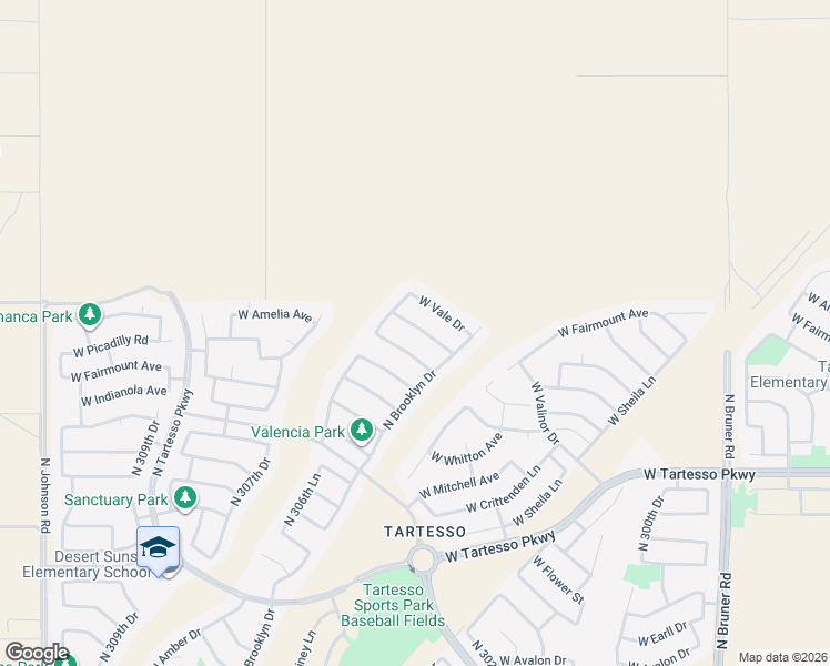 map of restaurants, bars, coffee shops, grocery stores, and more near 30456 West Picadilly Road in Buckeye