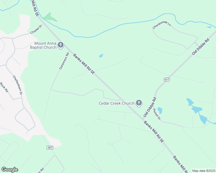 map of restaurants, bars, coffee shops, grocery stores, and more near Banks Mill Road in Aiken