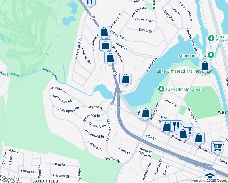 map of restaurants, bars, coffee shops, grocery stores, and more near 1956 Washington Road in Augusta