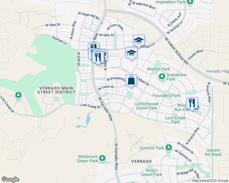 map of restaurants, bars, coffee shops, grocery stores, and more near 4028 North Limebell Street in Buckeye