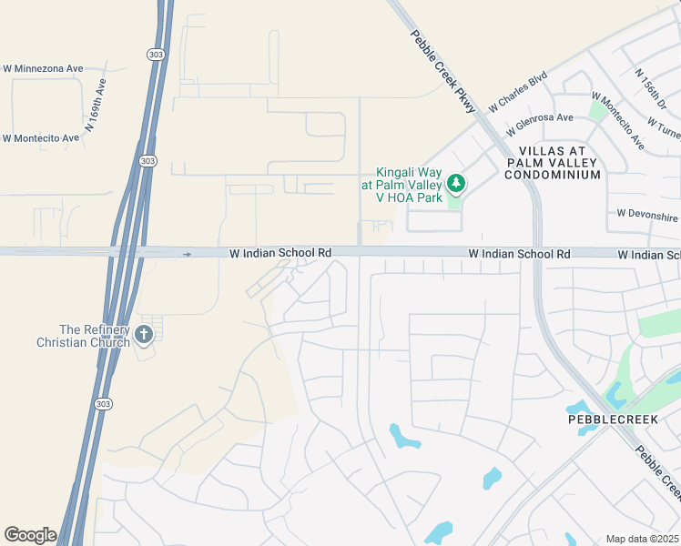 map of restaurants, bars, coffee shops, grocery stores, and more near 4026 North 163rd Drive in Goodyear