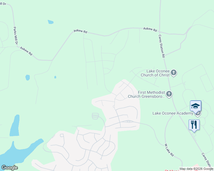 map of restaurants, bars, coffee shops, grocery stores, and more near Little Shoals Road in Greensboro
