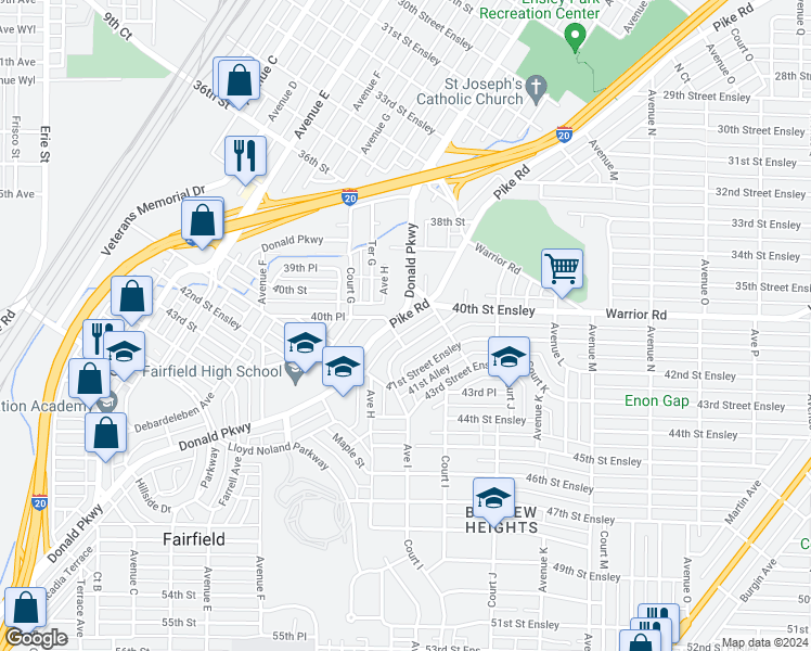 map of restaurants, bars, coffee shops, grocery stores, and more near 909 Valley Road in Birmingham