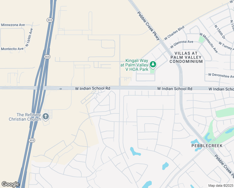 map of restaurants, bars, coffee shops, grocery stores, and more near 4025 North 163rd Drive in Goodyear