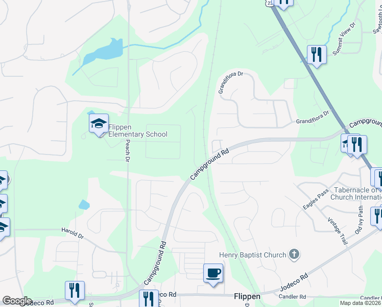 map of restaurants, bars, coffee shops, grocery stores, and more near 55 Sunhigh Street in McDonough