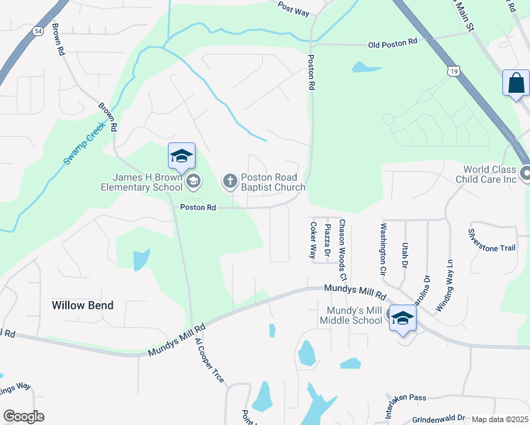 map of restaurants, bars, coffee shops, grocery stores, and more near 9818 Ivey Ridge Circle in Jonesboro