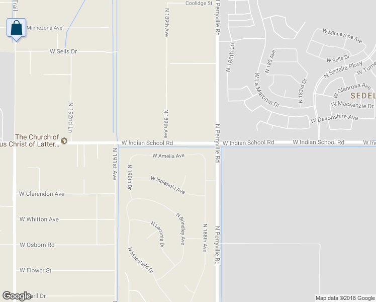 map of restaurants, bars, coffee shops, grocery stores, and more near 18816 West Amelia Avenue in Litchfield Park