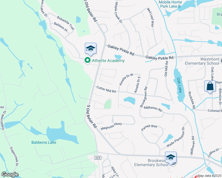 map of restaurants, bars, coffee shops, grocery stores, and more near 4707 Cutter Mill Road in Augusta