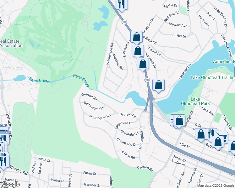 map of restaurants, bars, coffee shops, grocery stores, and more near 209 Weathers Terrace Drive in Augusta