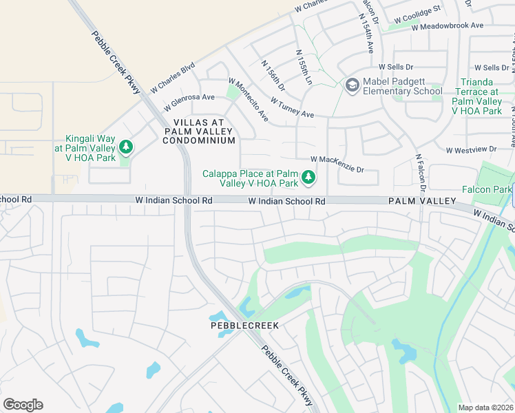 map of restaurants, bars, coffee shops, grocery stores, and more near 15688 West Vale Drive in Goodyear