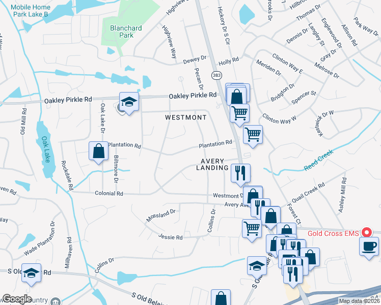 map of restaurants, bars, coffee shops, grocery stores, and more near 4508 Plantation Rd in Augusta
