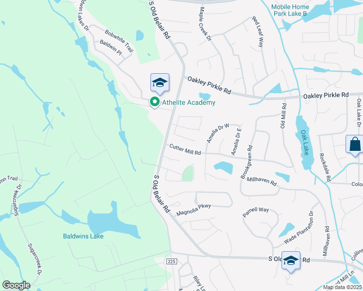 map of restaurants, bars, coffee shops, grocery stores, and more near 4711 Cutter Mill Road in Martinez