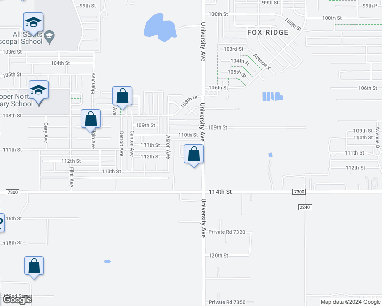 map of restaurants, bars, coffee shops, grocery stores, and more near 2508 112th Street in Lubbock