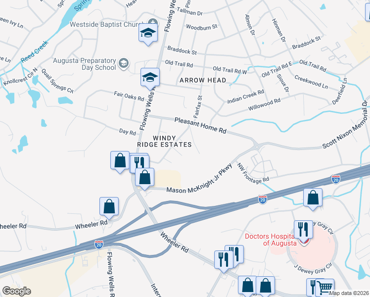 map of restaurants, bars, coffee shops, grocery stores, and more near 525 Sandy St in Martinez