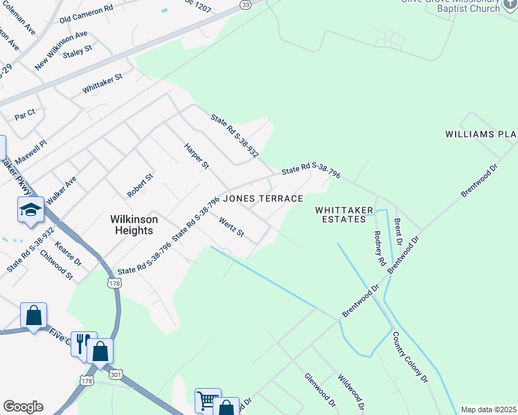 map of restaurants, bars, coffee shops, grocery stores, and more near 2118 Mays Street in Orangeburg
