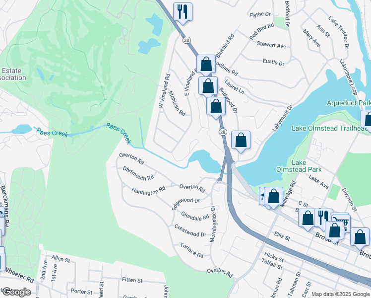 map of restaurants, bars, coffee shops, grocery stores, and more near 209 Weathers Terrace Drive in Augusta