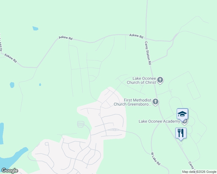 map of restaurants, bars, coffee shops, grocery stores, and more near 4661 Carey Station Road in Greensboro