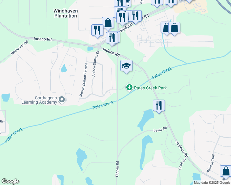 map of restaurants, bars, coffee shops, grocery stores, and more near 514 Jodeco Station Street in Stockbridge