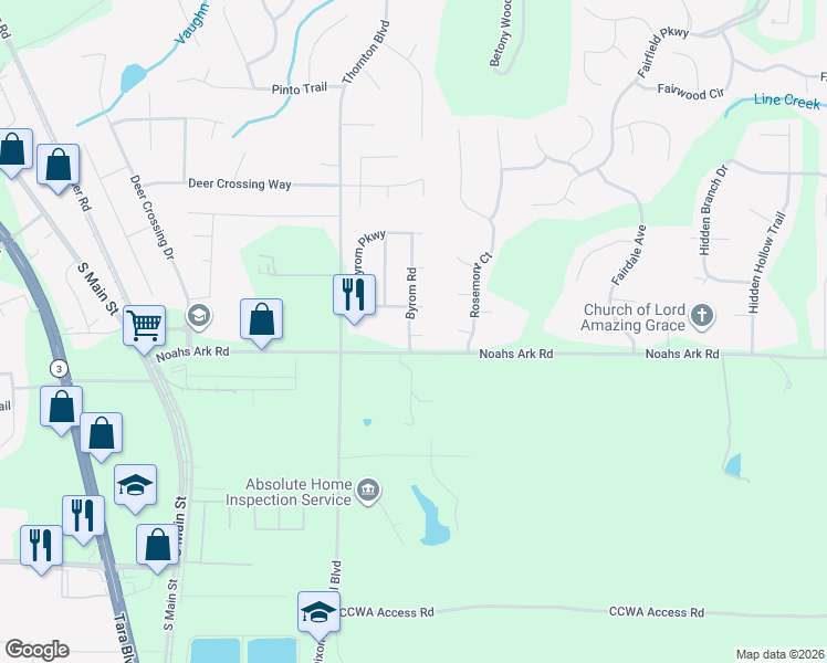 map of restaurants, bars, coffee shops, grocery stores, and more near 1881 Stone Court in Jonesboro