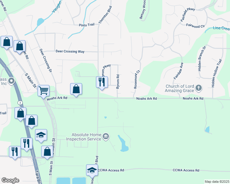 map of restaurants, bars, coffee shops, grocery stores, and more near 1881 Stone Court in Jonesboro