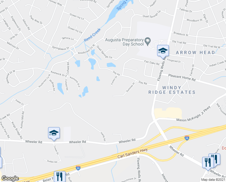 map of restaurants, bars, coffee shops, grocery stores, and more near 270 Forest Drive in Martinez