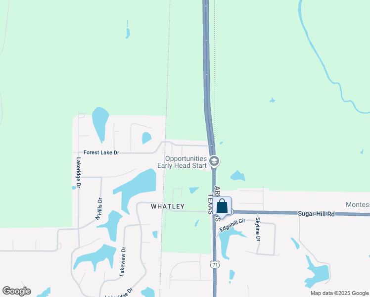 map of restaurants, bars, coffee shops, grocery stores, and more near 6516 Farmers Lane in Texarkana