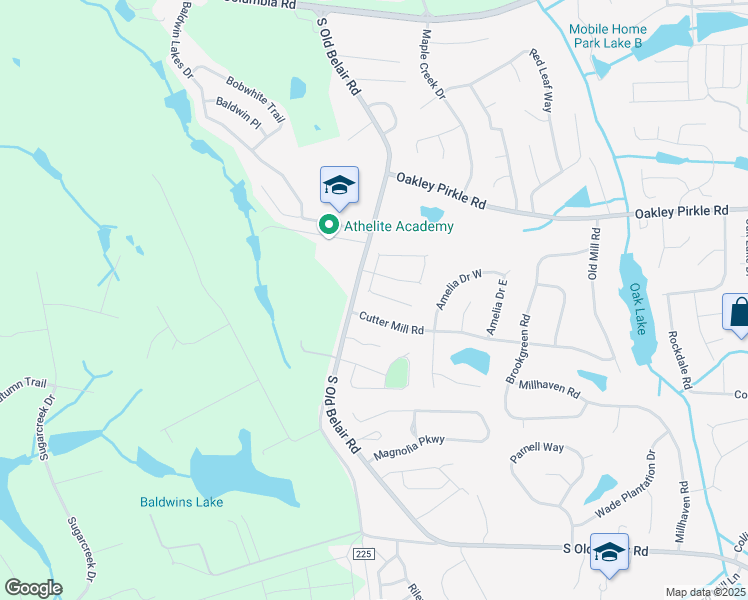 map of restaurants, bars, coffee shops, grocery stores, and more near 4714 Mill Pond Court in Grovetown