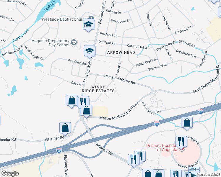 map of restaurants, bars, coffee shops, grocery stores, and more near 525 Sandy Street in Martinez