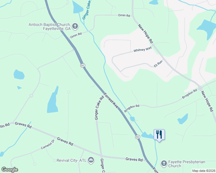 map of restaurants, bars, coffee shops, grocery stores, and more near 967 Highway 92 in Fayetteville