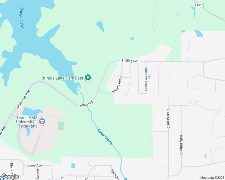 map of restaurants, bars, coffee shops, grocery stores, and more near 3811 Hunters Ridge in Texarkana