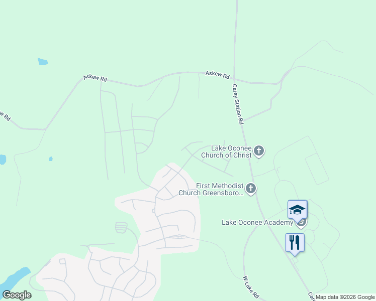 map of restaurants, bars, coffee shops, grocery stores, and more near 4561 Carey Station Road in Greensboro