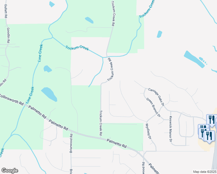 map of restaurants, bars, coffee shops, grocery stores, and more near 244 Chadmore Lane in Tyrone