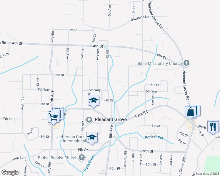 map of restaurants, bars, coffee shops, grocery stores, and more near 512 4th Plaza in Pleasant Grove