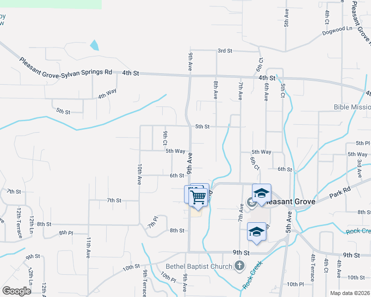 map of restaurants, bars, coffee shops, grocery stores, and more near 900 5th Way in Pleasant Grove