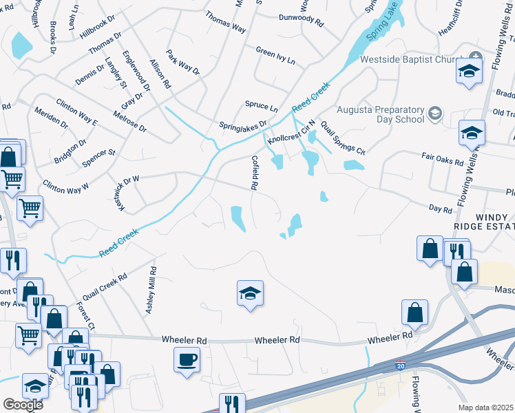 map of restaurants, bars, coffee shops, grocery stores, and more near 159 Cofield Road in Martinez